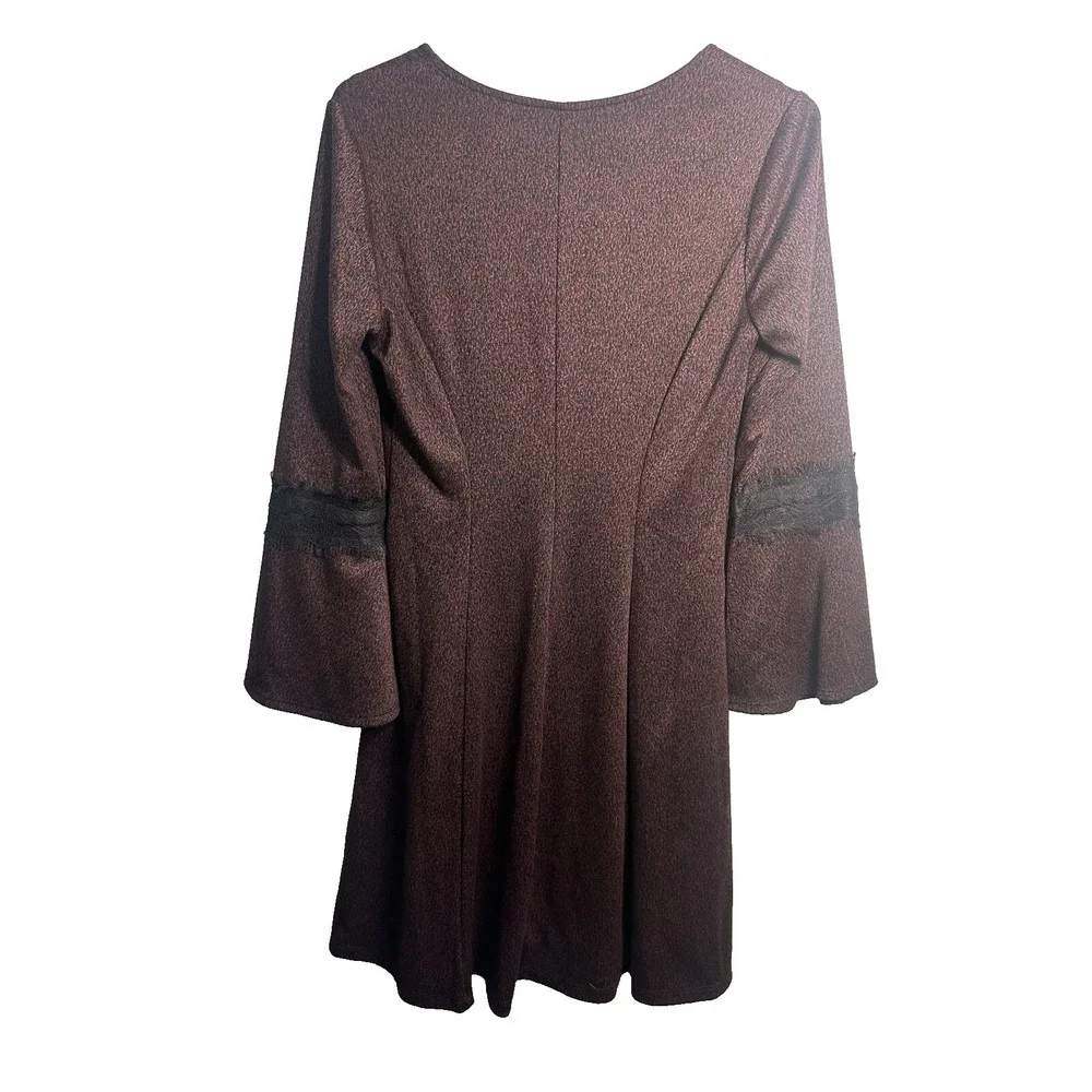 elle womens long sleeve shirt dress v neck size‎ small